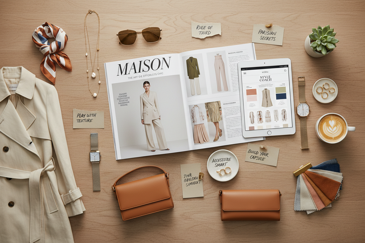 ludis est un site web qui propose des produits innovants sur la mode et surtout qui donne des conseils précieux pour mieux se vêtir et accessoiriser ses tenues. génère une image qui démontre cela.